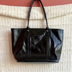 Longchamp Black Patent Shoulder Bag